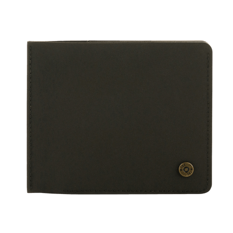 M‑Tac Pung Slim Elite - compact black wallet with brass stud, ideal for cards and cash, made of durable polymer composite material.