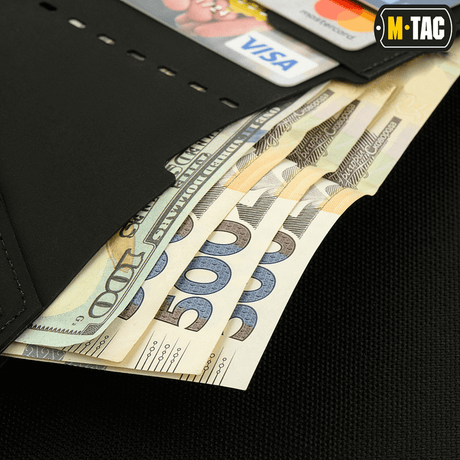 M-Tac Slim Elite Gen. II with cash and cards in pockets.