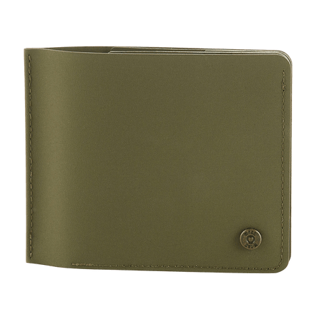 M-Tac Slim Elite Gen. II in olive green, compact design with brass stud and coin pocket, made of durable polymer composite.