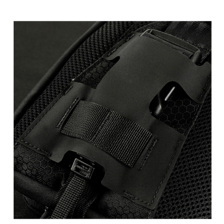 Detail of M-Tac Sling Pistol Bag Elite Hex with adjustable shoulder strap and durable Cordura material.