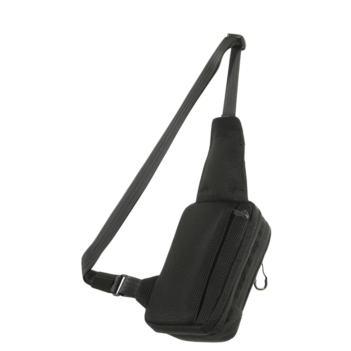 M-Tac Sling Pistoltaske Elite Hex i sort med justerbar skulderrem, lavet af slidstærk Cordura 1000D og Cordura Hex, perfekt til skjult våben.