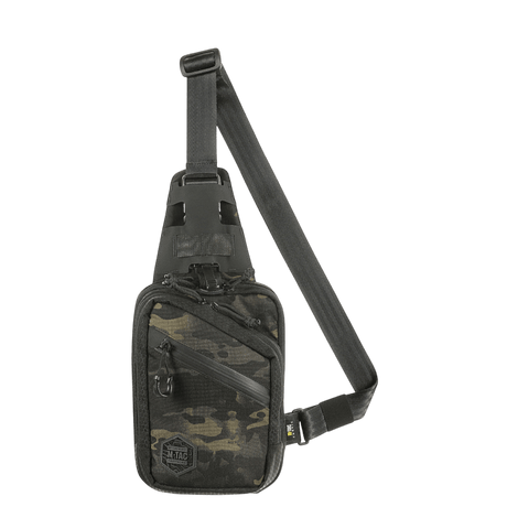 M-Tac Sling Pistol Bag Elite Hex in Cordura, camouflage pattern, with adjustable shoulder strap and roomy compartments for concealed weapon transport.