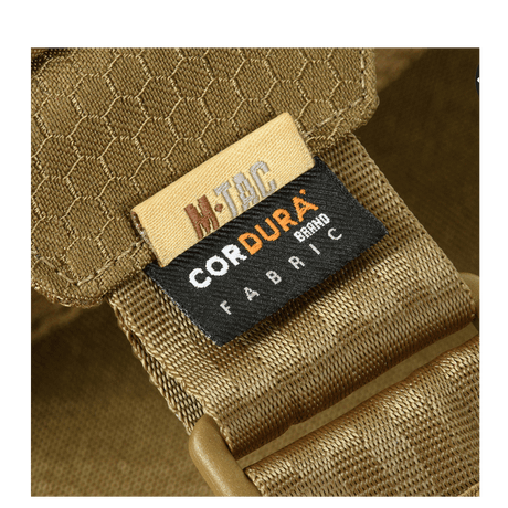 M-Tac Sling Pistol Bag Elite Hex detail with Cordura 1000D fabric tag.
