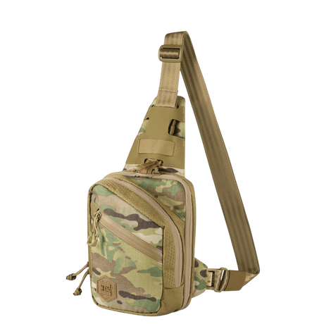 M-Tac Sling Pistol Bag Elite Hex in camouflage, durable bag with adjustable shoulder strap, suitable for concealed weapon transport, made of Cordura.