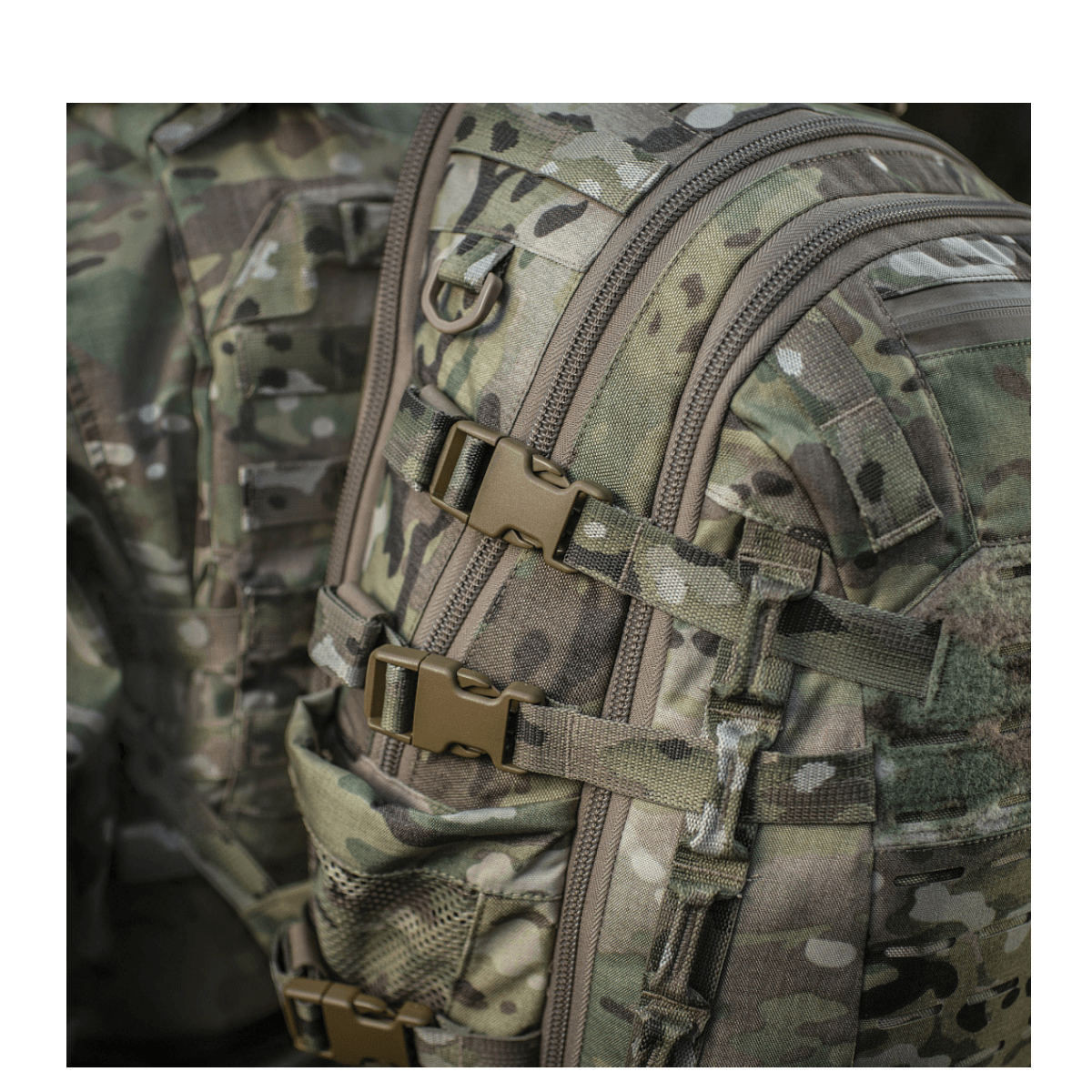 M-Tac Mission Pack Elite - ergonomisk designet rygsæk med MOLLE system og slidstærkt Cordura 1000D materiale.