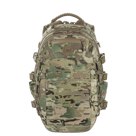 M-Tac Mission Pack Elite backpack in durable Cordura 1000D with laser-cut MOLLE system in camouflage design.