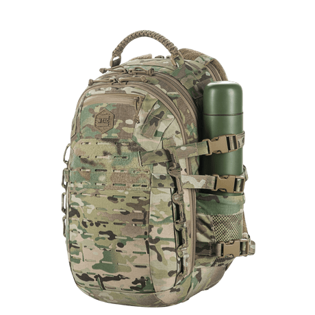 M-Tac Mission Pack Elite backpack in camouflage pattern with durable Cordura 1000D and MOLLE LASER CUT system for increased functionality.