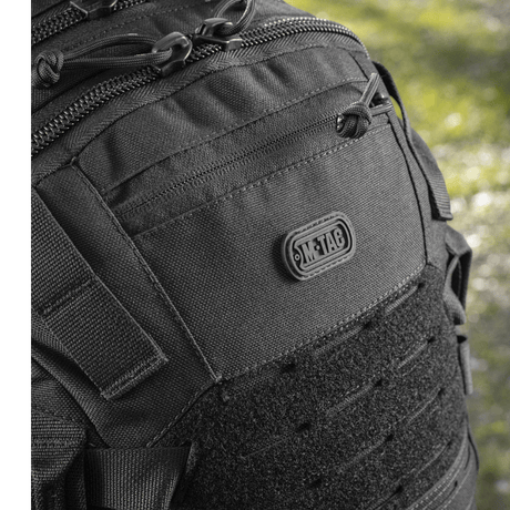 M-Tac Mission Pack Elite backpack with robust Cordura 1000D and MOLLE LASER CUT system against mechanical damage, stylish and durable design.
