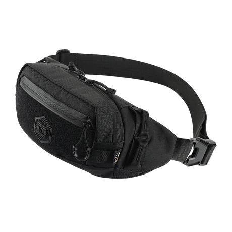 M‑Tac Belt Bag Elite Hex in black with Cordura material and YKK zippers. Perfect for everyday use and tactical gear.