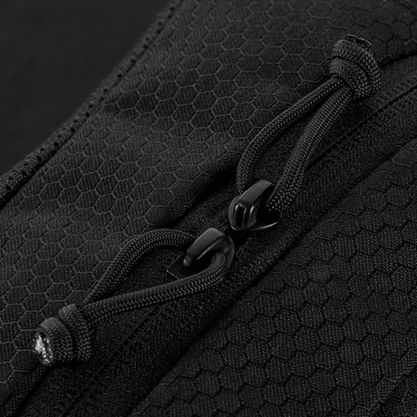 M‑Tac Belt Bag Elite Hex with YKK zippers on dense black Cordura material, showing quality and durability for daily and tactical use.