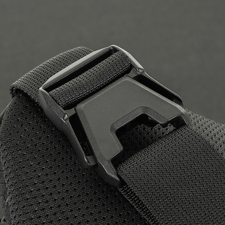 Detail of Woojin buckle on M‑Tac Elite Hex belt bag with sturdy strap and Cordura material. Suited for daily use and tactical gear.