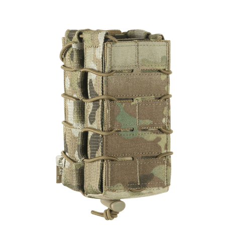 M-Tac Double Magazine Pouch for AK Gen.3 in camo design, made of durable Cordura 1000D, MOLLE-compatible, non-slip rubber surface.
