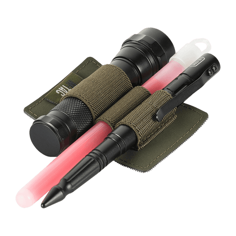 M-Tac Modular Insert Small (3 sections) with EDC items like flashlight and pen secured by elastic straps