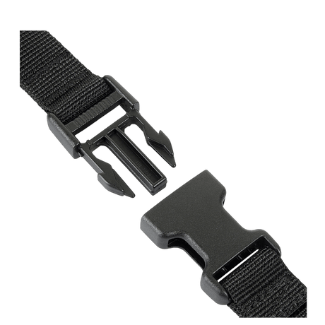 Black buckle and strap on M-Tac Weapon Belt Single Point, designed for easy rifle handling and quick shooting position.