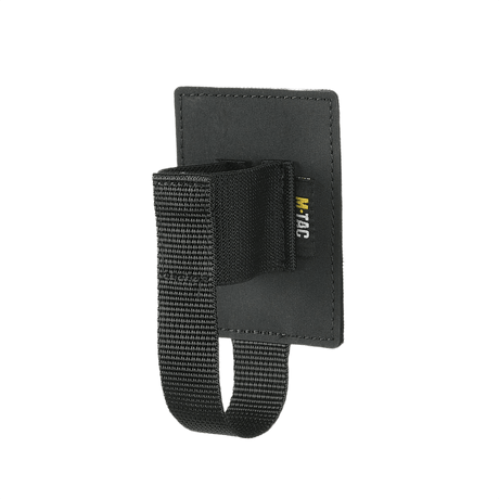 M-Tac Modular Insert for pepper spray in black polymer composite with elastic and Velcro for easy mounting and secure storage of pepper spray.