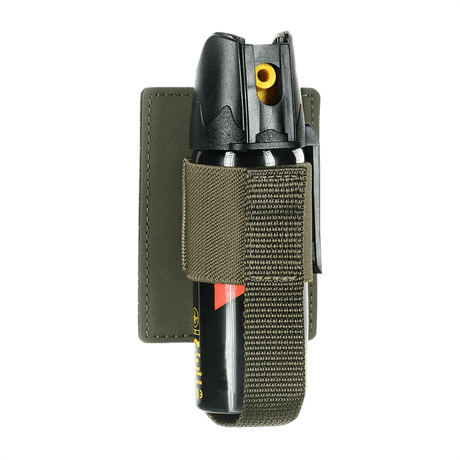 M-Tac modular insert for pepper spray in polymer composite with elastic and strap, designed for quick access and secure storage.