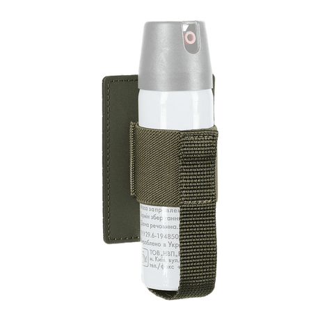 M-Tac modular insert for pepper spray in polymer composite with elastic and Velcro for secure storage.