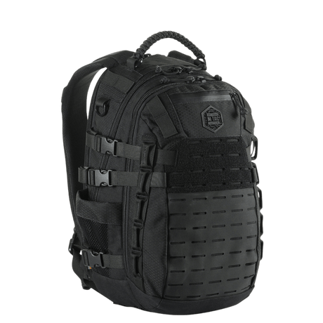 M-Tac Mission Backpack Elite Hex in Cordura material with MOLLE system, ergonomic design for durability and functionality.