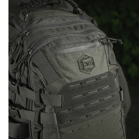M-Tac Mission Backpack Elite Hex in Cordura 1000D with a stylish design and MOLLE LASER CUT system for extra pockets.