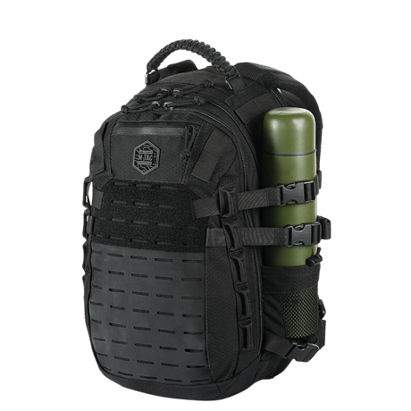 M-Tac Mission Backpack Elite Hex with ergonomic design, made from durable Cordura 1000D, with MOLLE LASER CUT system for expansion options.