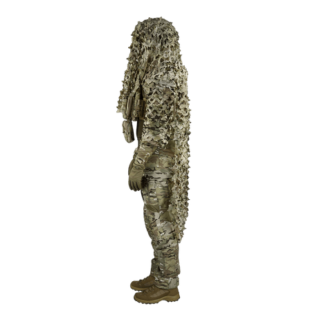 M-Tac Alder Camouflage Suit in camouflage material for uneven terrain, designed for snipers, shown from the side in gallery position 1