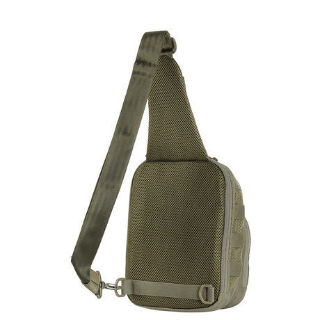 M-Tac Cross Bag Slim Elite Hex single-shoulder bag in Cordura with adjustable strap, side view showing design and functionality.