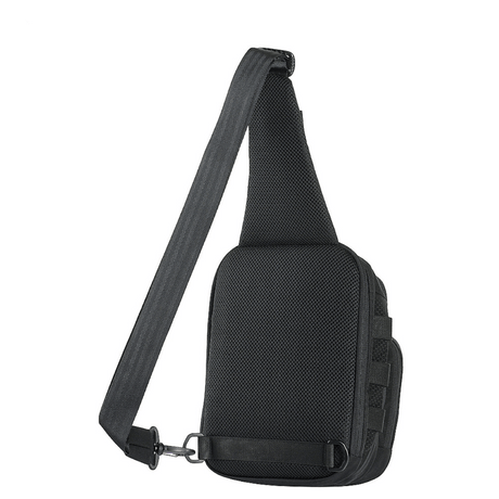 M-Tac Cross Bag Slim Elite Hex in black, made from Cordura 500 and Cordura Hex, with adjustable strap and stylish design for everyday use.