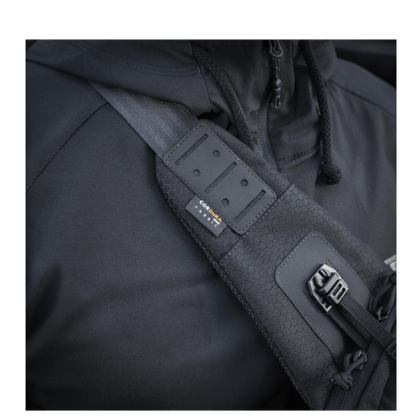 M-Tac Cross Bag Slim Elite Hex worn over the shoulder in Cordura material.