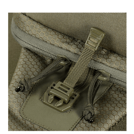 M-Tac Cross Bag Slim Elite Hex detail of Cordura material and YKK zippers.