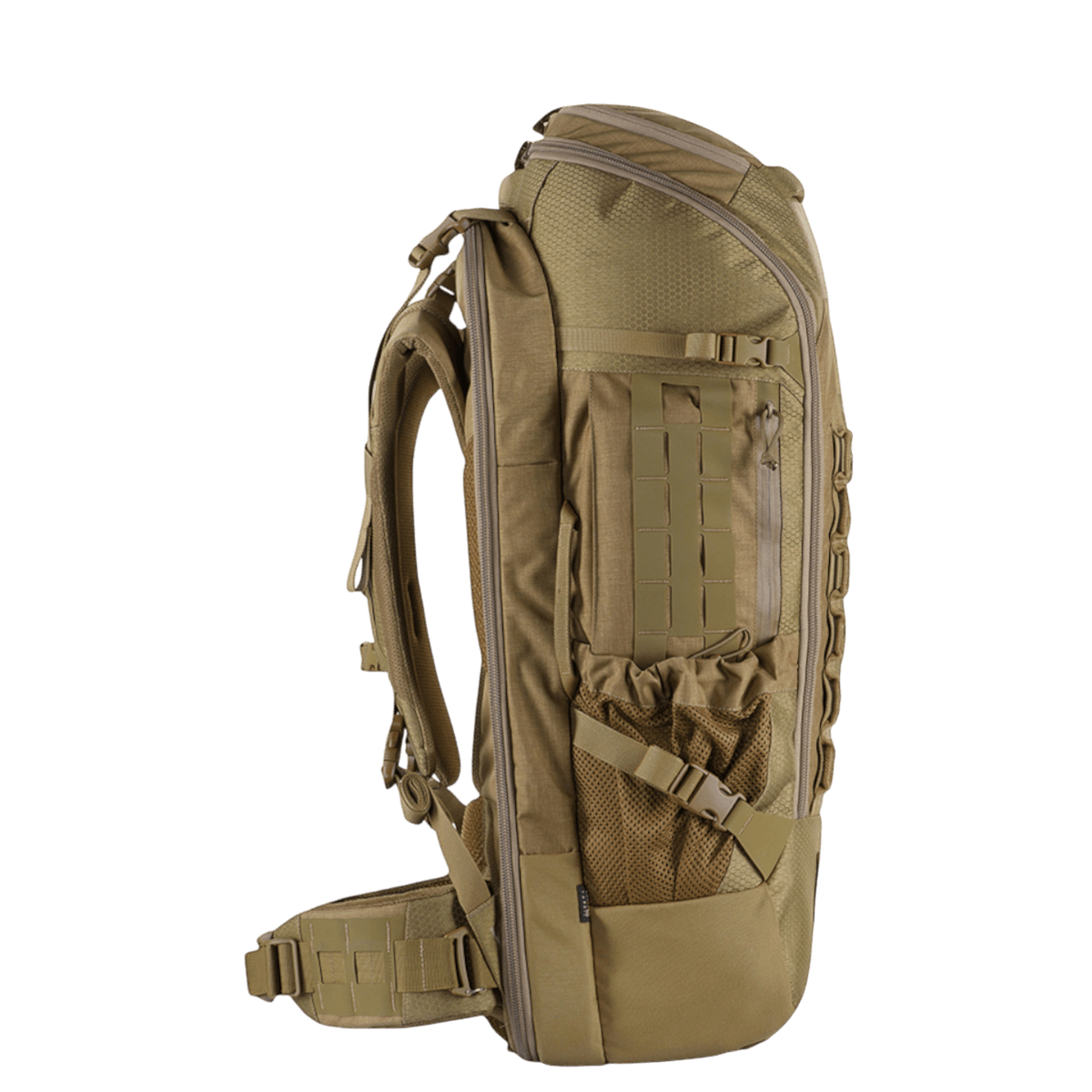 M-Tac Rygsæk Large Elite Hex Gen. IV i sand farve, ergonomisk designet til stil og funktionalitet, fremstillet af slidstærkt Cordura materiale.
