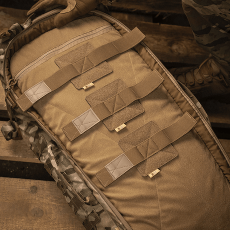 M-Tac Backpack Inserts (3 pcs) fitted in a military backpack with Velcro attachment and adjustable inserts for weapons and accessories.