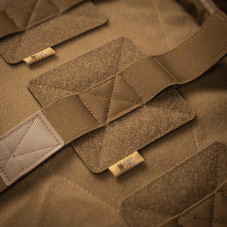 M‑Tac Backpack Inserts (3 pcs) close-up shows Velcro attachment and rigidity for weapon retention and accessory security.