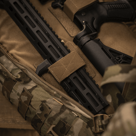 M‑Tac Backpack Inserts (3 pcs) secure weapons in a tactical backpack with Velcro panel and plastic base for optimal retention and shape stability.