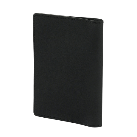 M‑Tac Passport cover in black polymer, protects against wear. Ideal for passport and cards. Stylish design with "Passport" print and M‑Tac logo.