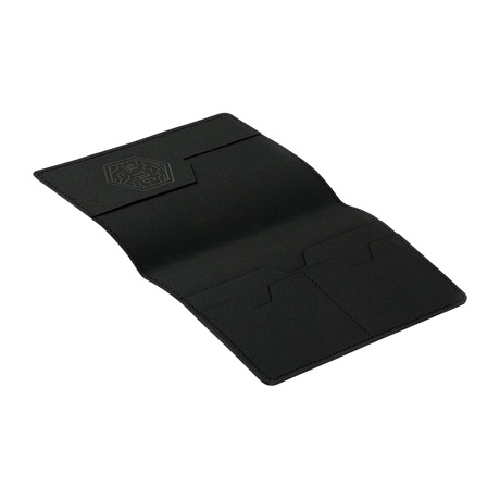 M‑Tac passport cover in black polymer composite with card pockets and stylish M‑Tac logo, protects passport from wear and damage.