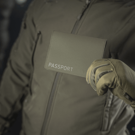 M‑Tac passport cover in modern polymer composite protects passport from wear and damage, practical and durable for travel.