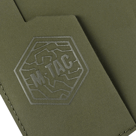 M‑Tac passport cover in olive green with stylish logo, protects passport from wear, designed for Ukrainian and foreign passports.