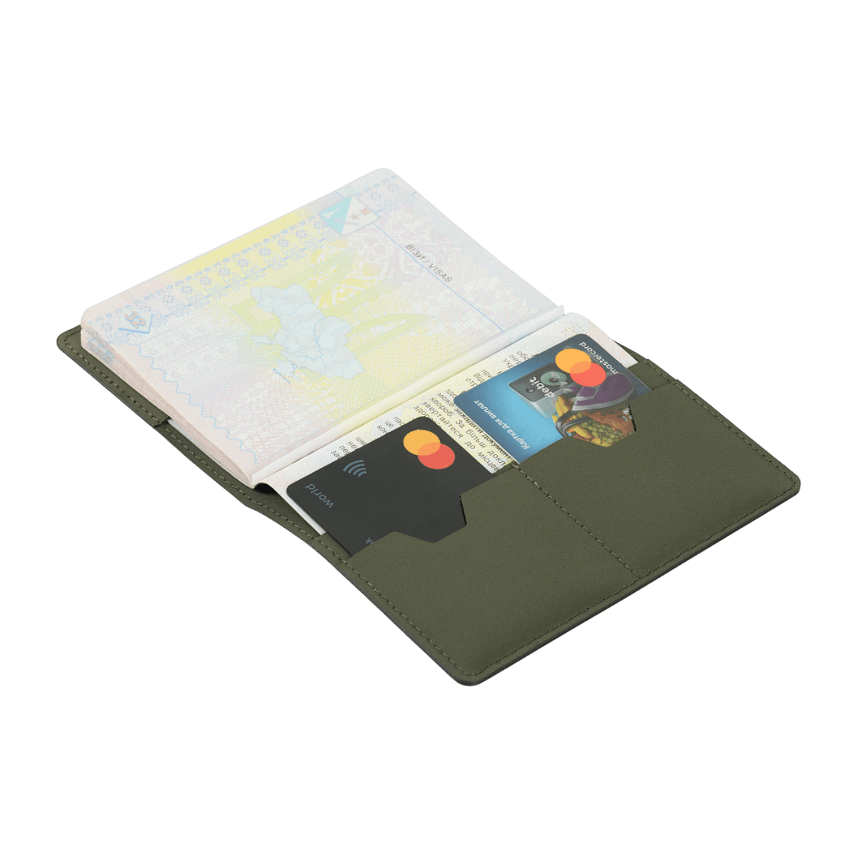 M‑Tac Pascover i polymerkomposit med lodret 'Passport'-tryk, indvendige kortlommer og stilfuldt logo, velegnet til rejsende.