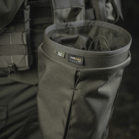 M‑Tac magazine pouch Dump Pouch Lite Elite mounted on MOLLE, made of Cordura 500D with quick-pull closure and drained bottom.