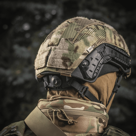 M‑Tac Hjelmcover Shroud Elite i MULTICAM camo til TOR-D hjelme, lavet af Cordura 500D og mesh, med velcro-paneler og stropper.
