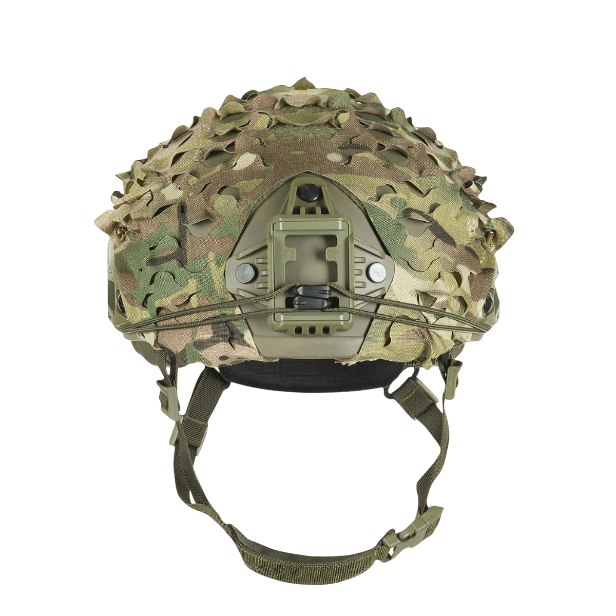 M‑Tac Vilha Hjelmcover FAST i Multicam mønster til camouflage og beskyttelse, med elastisk justering og Velcro-fastgørelse på FAST-hjelme.