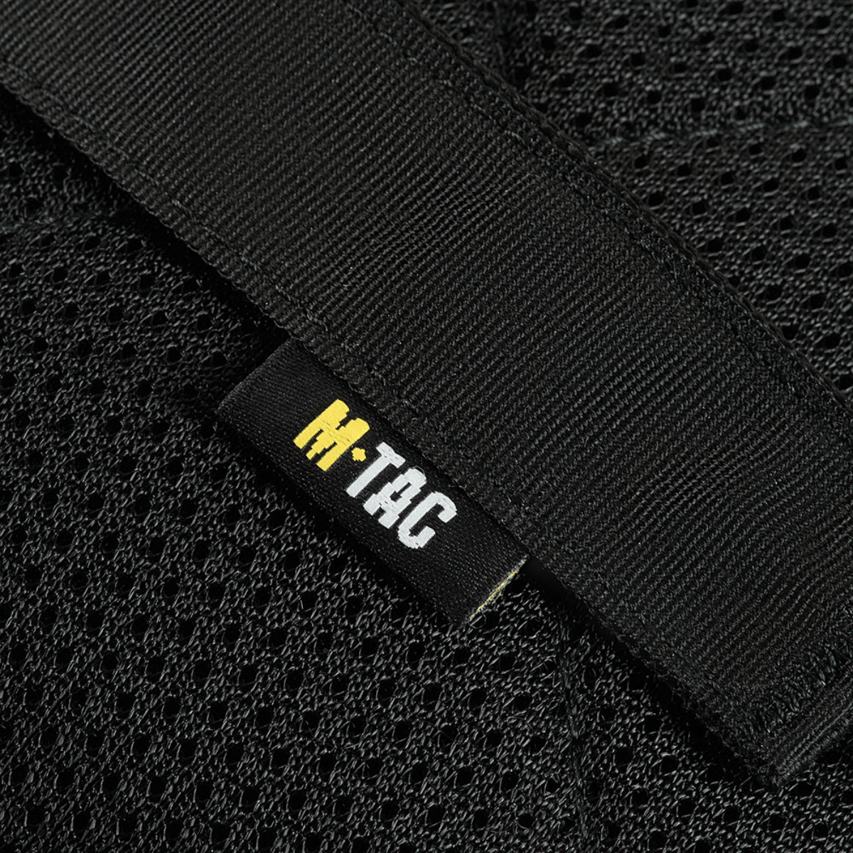 Detaljeret billede af M‑Tac Pocket Bag Elite HEX med slidstærkt materiale og YKK lynlåse, ideel til EDC-udstyr.