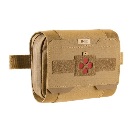M-Tac Horisontal Medic Lomme Large Elite i holdbart materiale med indvendig IFAK organizer, NIJ-certificeret, vist i galleri position 1, tan model