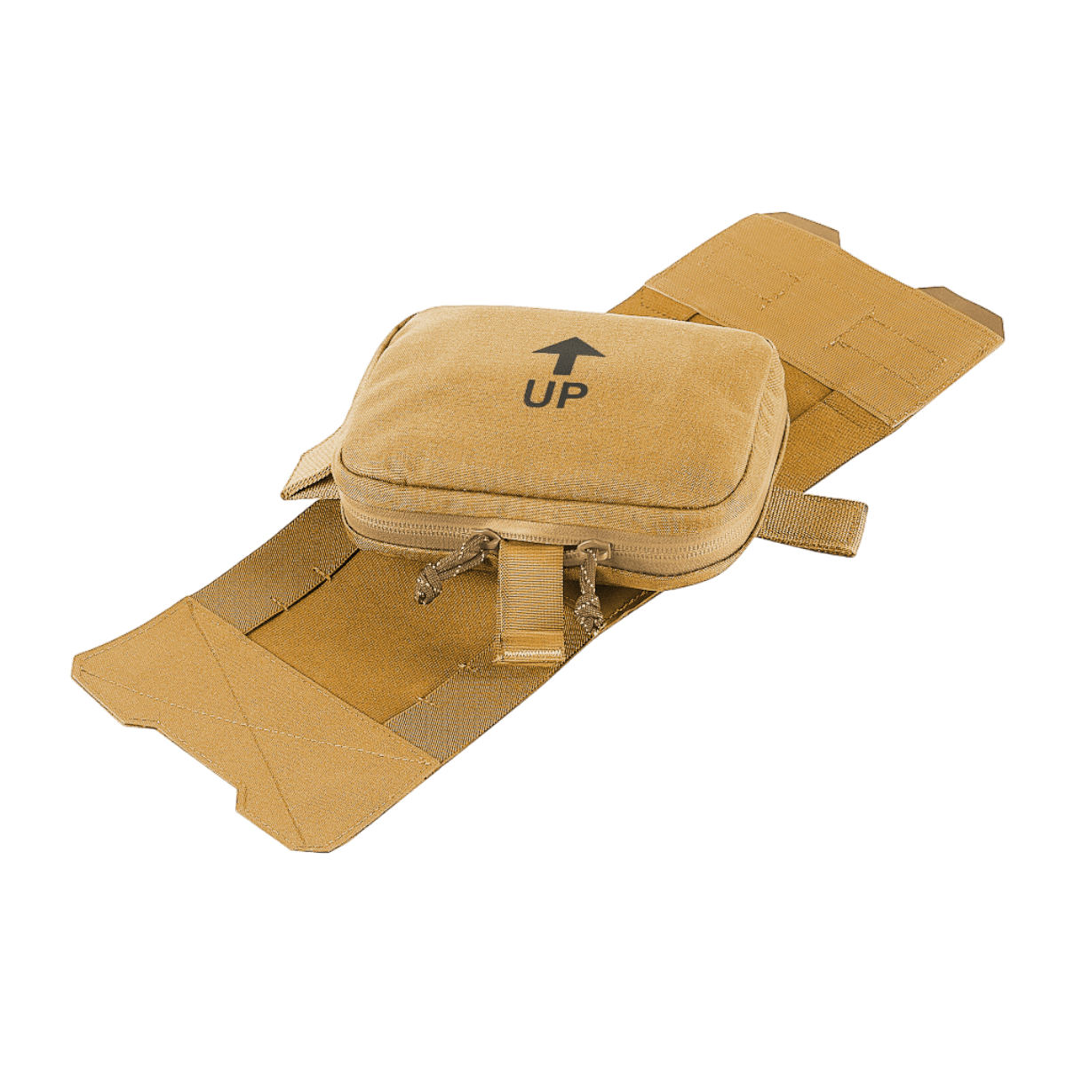 M-Tac Horisontal Medic Lomme Large Elite feltkit med organizer i holdbart Cordura 500D materiale og lynlås til førstehjælpssituationsudstyr.