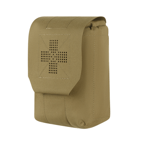 M‑Tac Medic Pouch Vertical Large Elite i slidstærkt Cordura-materiale, designet til hurtig adgang og sikker opbevaring.