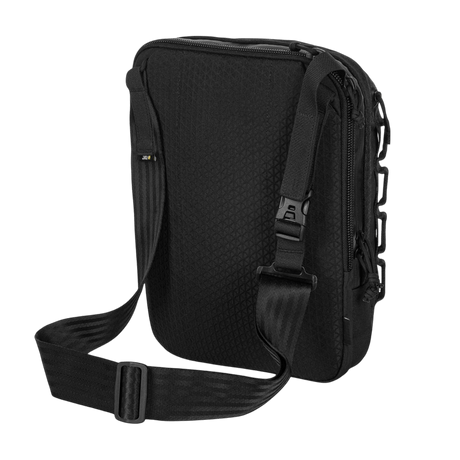 M-Tac Tablet Bag Laser Cut Hex i sort Cordura med justerbar skulderrem, laser cut MOLLE panel og hurtig adgang til rum til skjult våben.