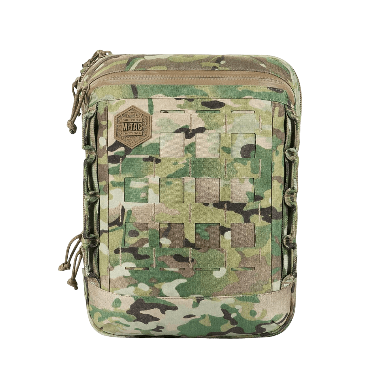 M-Tac Tablet Bag Laser Cut Hex i Cordura med MOLLE-panel og hurtig adgang, ideel til EDC, dokumenter, tablet og skjult våben.