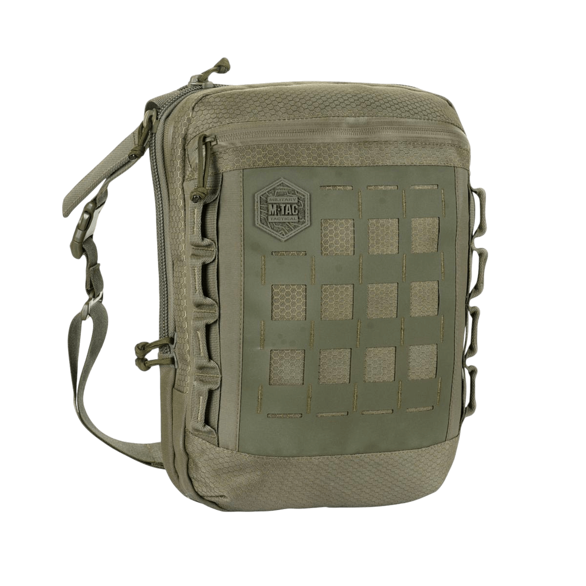 M-Tac Tablet Bag Laser Cut Hex i Cordura-materiale med Laser Cut MOLLE frontpanel, ideel til EDC, dokumenter og skjult våben.