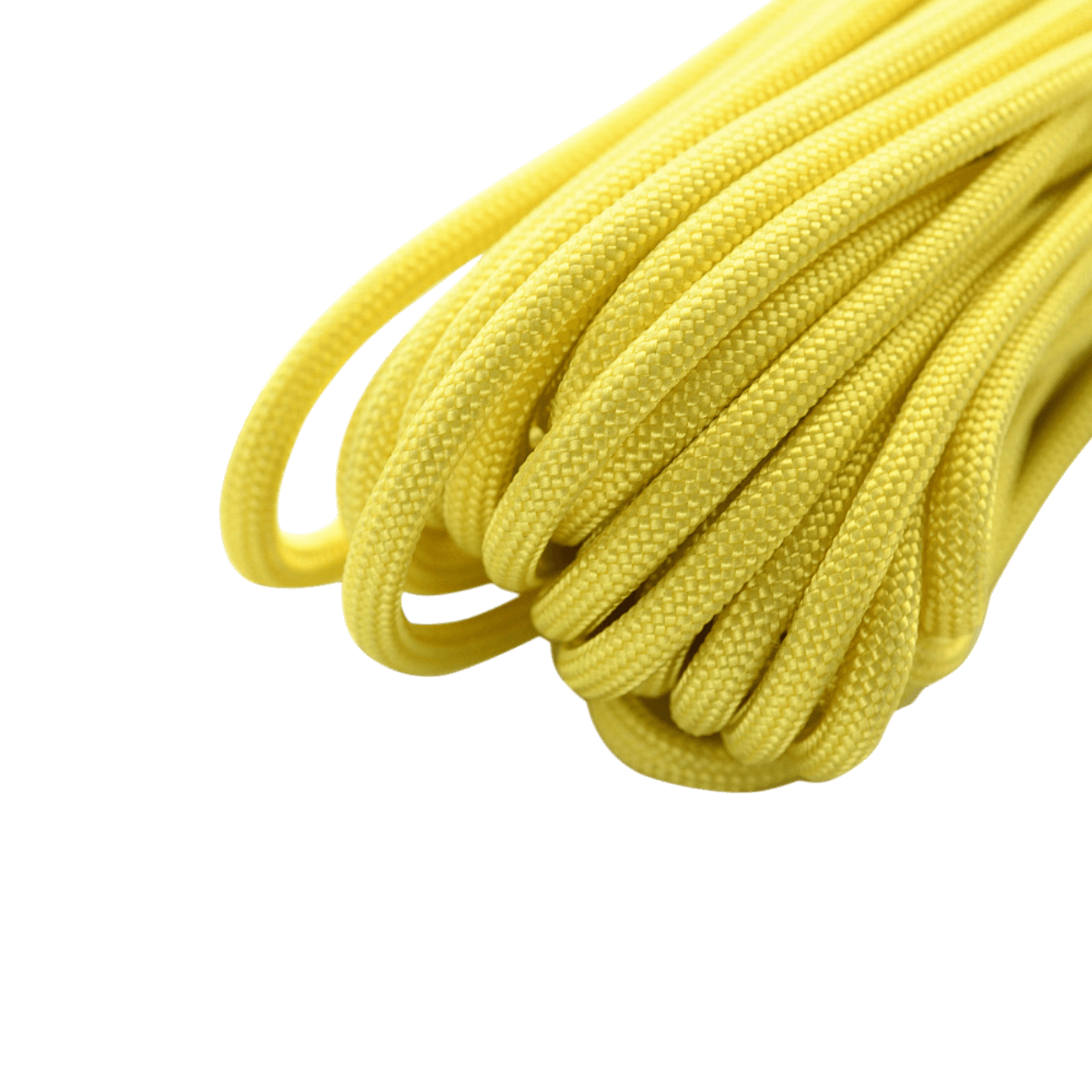 M‑Tac Paracord 550 Type III 15 m gul nylonkordel, stærk og alsidig til friluft og reparationer, 15 m længde og 240 kg brudstyrke.