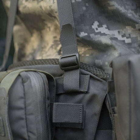 M-Tac Shoulder Straps for Tactical Belt Laser Cut in Cordura Squadron, NIJ-certified, shown in gallery position 1 with detailed strap adjustment.